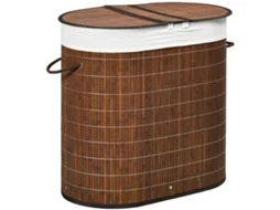 Cesto Roupa Suja 100l Tampa Alça 2 Sacos Bambu VELTRIX