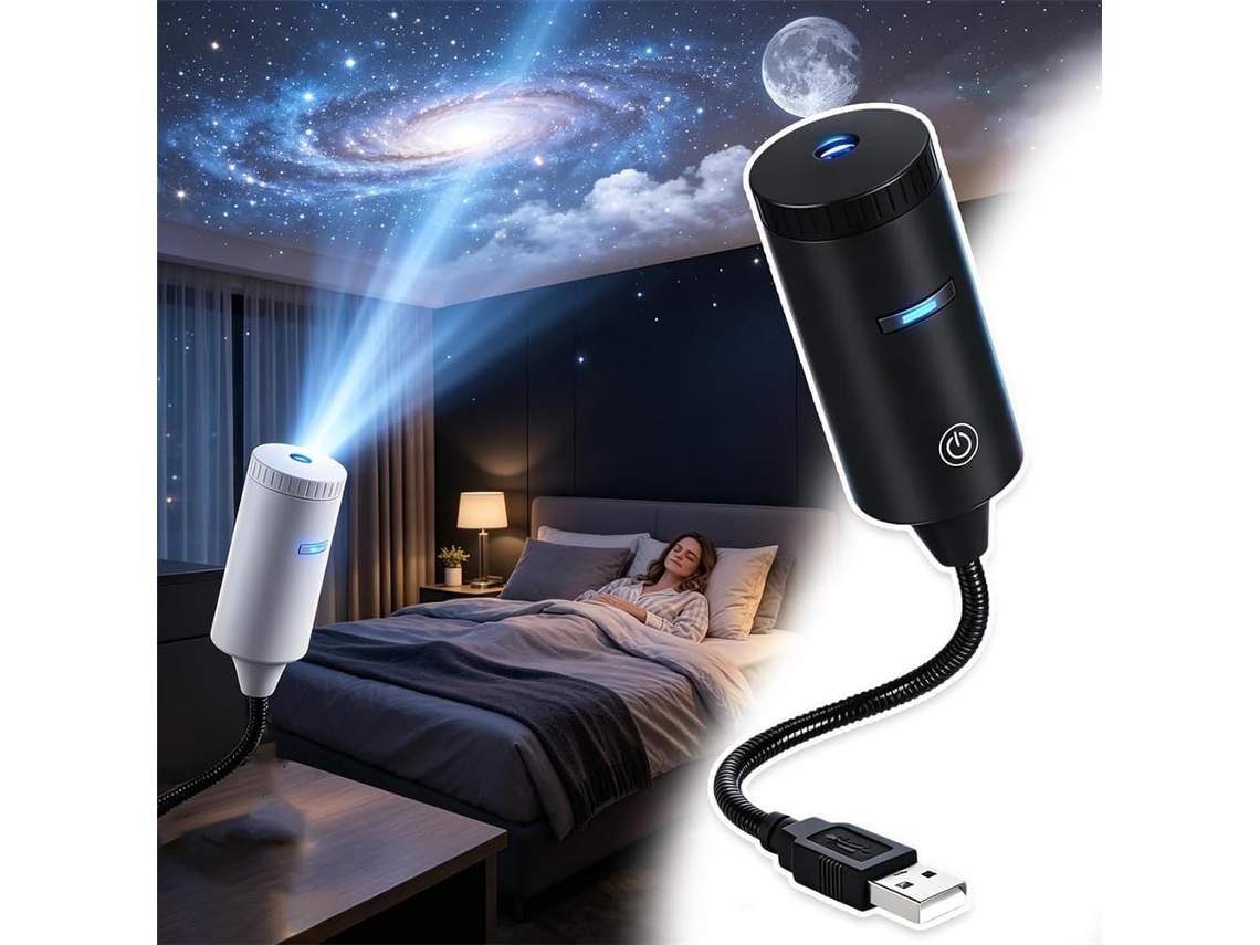 Projetor de estrelas HD Plug and Play, luz noturna holográfica 5D