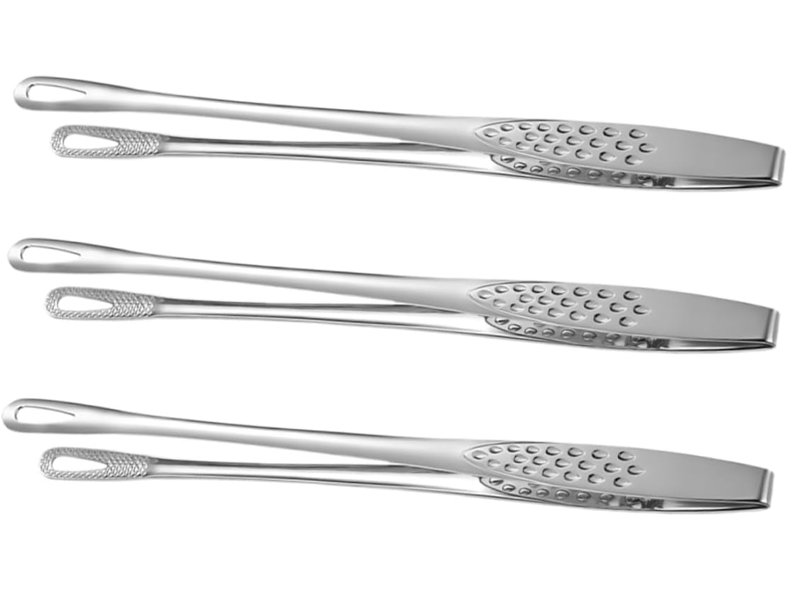 Conjunto De 3 Pinças Para Alimentos Vicasky Em Aço Inoxidável, Pinças Multiuso Para Grelhar Com Cabo Ergonômico Servir