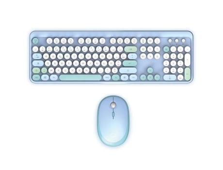 Combo Sem Fio Teclado Mouse Mobility Lab Cor Pura Azul Design Ergonômico Teclado Discreto