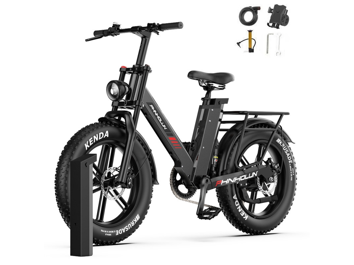 Bicicleta Elétrica Phnholun C6 Pro 1000w 45km/h 204.0 Pneu Largo 2025