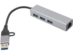 Hub Usb Multiportas – Conversor Tipo C 3.0 Com 2 Entradas, De Sinal