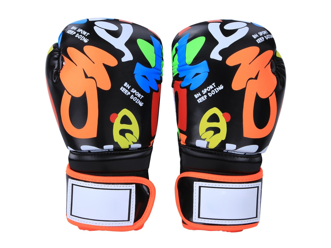 Luvas esportivas para crianças, respiráveis, para boxe, treino de artes marciais, preto