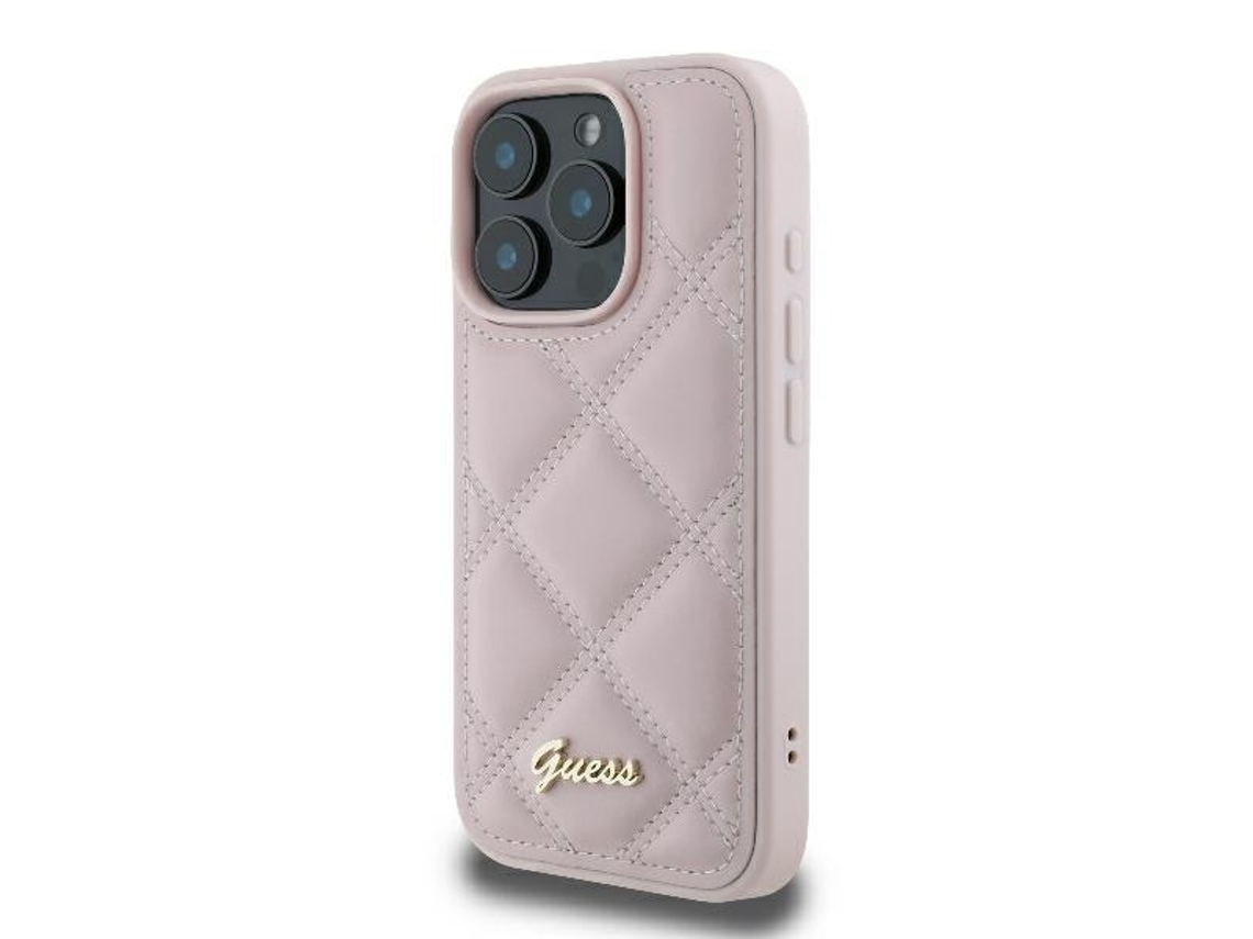Capa Logótipo para iPhone 16 Pro Max GUESS Rígida Rosa
