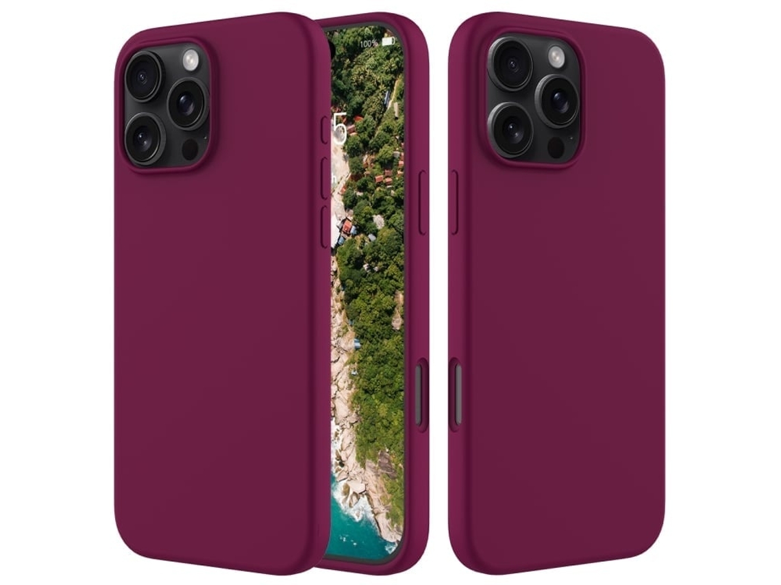 Lurelia Capa Protetora Para Iphone 16 Pro, Em Silicone E Pc, Interior Em Microfibra, Recortes Precisos, Cor Violeta E Anti-riscos