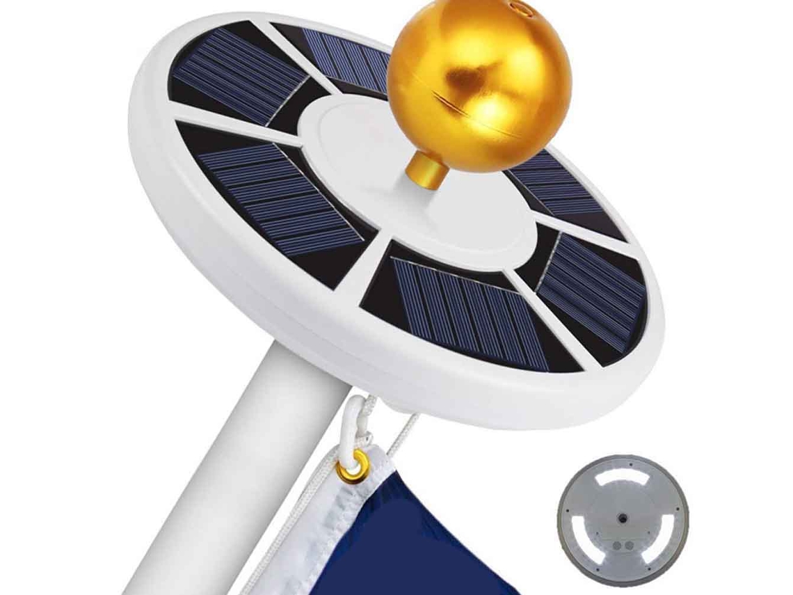 Luminária Solar de 42 Leds para Mastro de Bandeira. CHABERLU