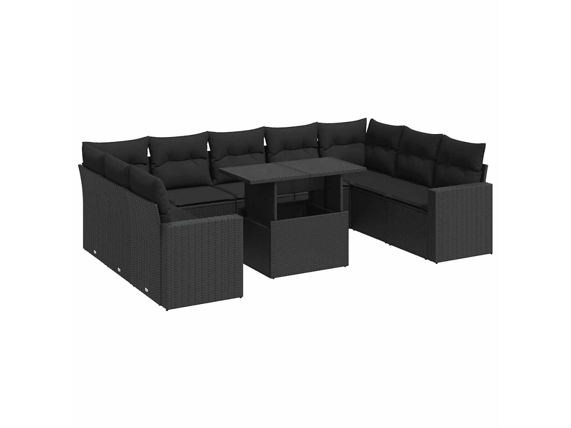 Garden Sofa Set, Garden Sofa Sets Vidaxl Preto Rattan / Vime (n/a)