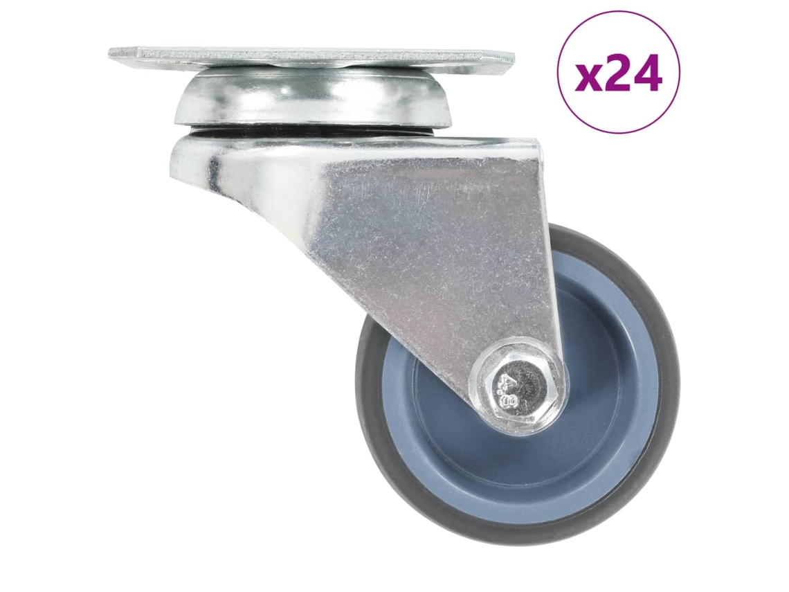 Vidaxl 24 Pcs Rodas Giratórias Duplas 50 Mm