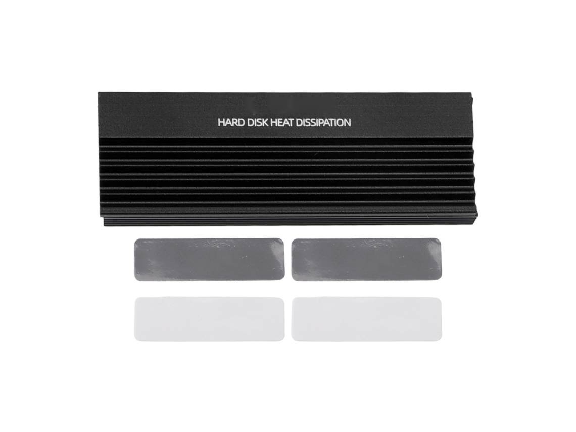 Dissipador De Calor M.2 Nvme 2280 Ssd Com Cooler De Duas Faces E Pastilha De Silicone Térmico Preto