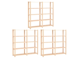 Conjunto 3 Storage Rack, Storage Racks Vidaxl Bege Madeira De Pinho (n/a)