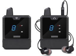 Fones De Ouvido Sem Fio Com Cancelamento Ruído E Monitoramento Em Tempo Real Uhf, Com Alcance De Até 30 Metros