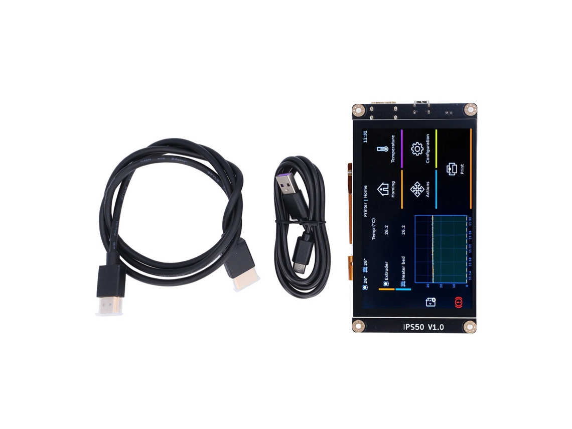 Tela Tática Capacitiva Tft 5 Polegadas Interface Hdmi Acessório De Impressora 3d Para Mks Skipr Pi