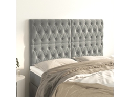 Vidaxl Cabeceira Cinza Claro 144x7x118/128 Cm Veludo