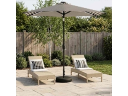 Vidaxl Parasol De Jardim Com Luzes Led E Base 230 X 230 Cm Poliéster