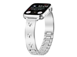 Bracelete para Apple Watch 42/41/40/38mm Metal com Pétalas de Floco de Neve Prateada XIAOMOYU