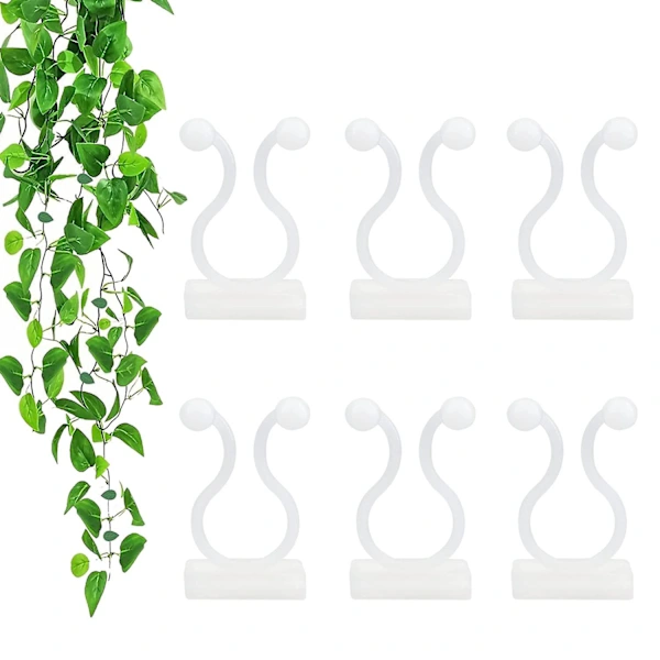 Conjunto de 100 Suportes Parede para Plantas Trepadeiras, Ganchos Autoadesivos Fixação Plantas, Clipes Amarração Jardim. AQUAFORGE