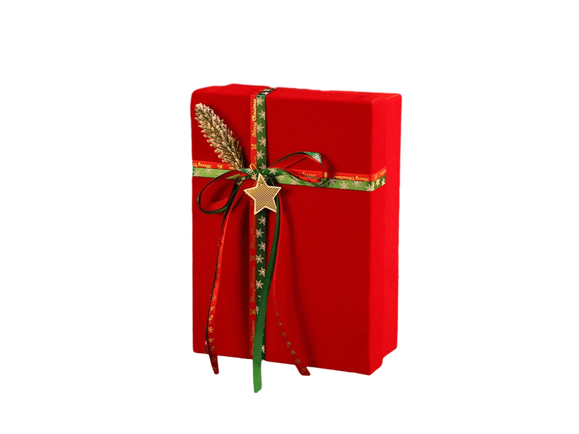 Caixa de presente de Natal com decoração de maçã vermelha, 28x20x9cm LAXISCREED