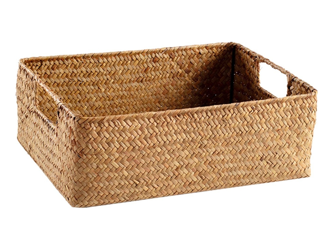 Cesta De Armazenamento Trançada De Junco Marinho Sslowmoose