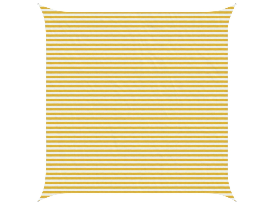 Vidaxl Vela De Sombra Amarelo E Branco 5 X 5 M Hdpe
