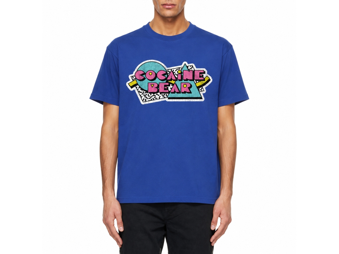 Rockinstone Cocaine Bear Saved By The Cb Solid Royal Adult T-shirt Size:l