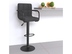 Vidaxl Banco De Bar Tecido Cinzento-escuro