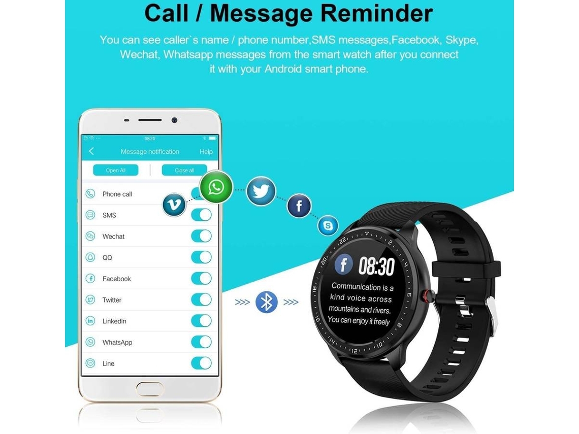 Smartwatch NISSGU Z061026 Preto