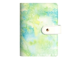A6 Tie Dye Removable Ring Binder Notebook With 12-zipper Pockets, Pu Leather, Cash Budget Planner Green