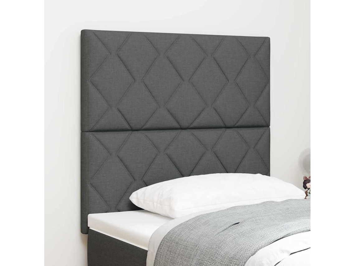 Vidaxl Cabeceira Led Cinzento 90 Cm Tecido