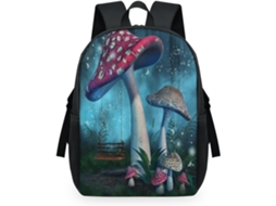 Mochila Cogumelos Floresta 32x15x44cm Tecido Malha S/MARCA