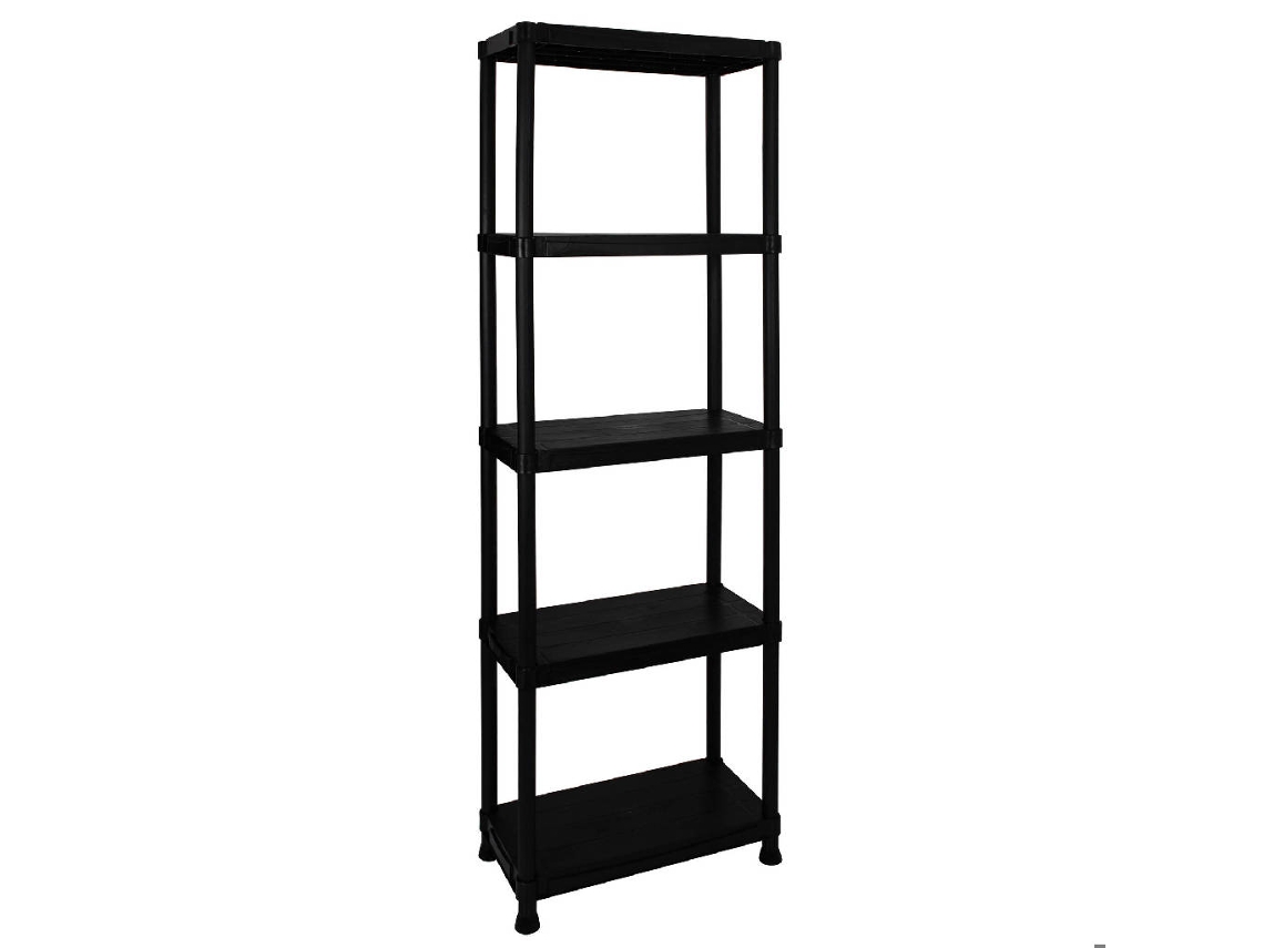 Estante de Plástico 5 Prateleiras 61x30x175cm Preta ITOOLS emb. 1 un