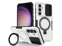 Capa Zruxe Compativel Com Samsung Galaxy S23 Fe 5g (camshield - Magsafe - Tpu - Híbrido - Pc - Preto - Branco)