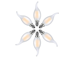 Rebe pacote de 6 Lâmpadas Led de Chama E14 4w Branco Quente 2700k Lâmpadas de Filamento para Candelabros Vidro Mate