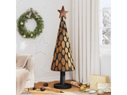 Vidaxl Árvore De Natal Castanho 149 Cm Madeira De Teca Maciça