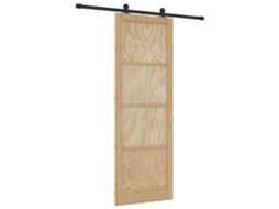 Porta Deslizante Natural e Preto 83 X 232 Cm MAISON EXCLUSIVE