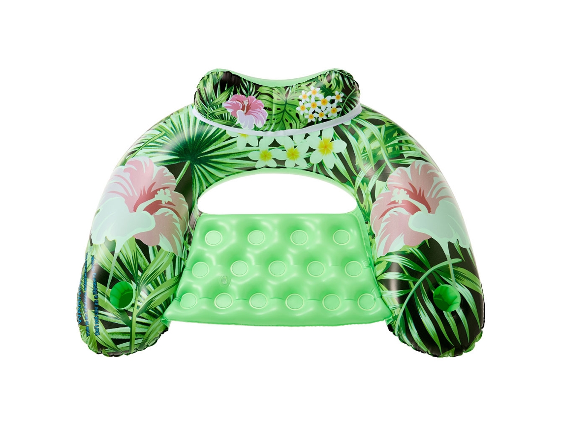 Cadeira inflável para piscina com porta copos e encosto em verde SIURN