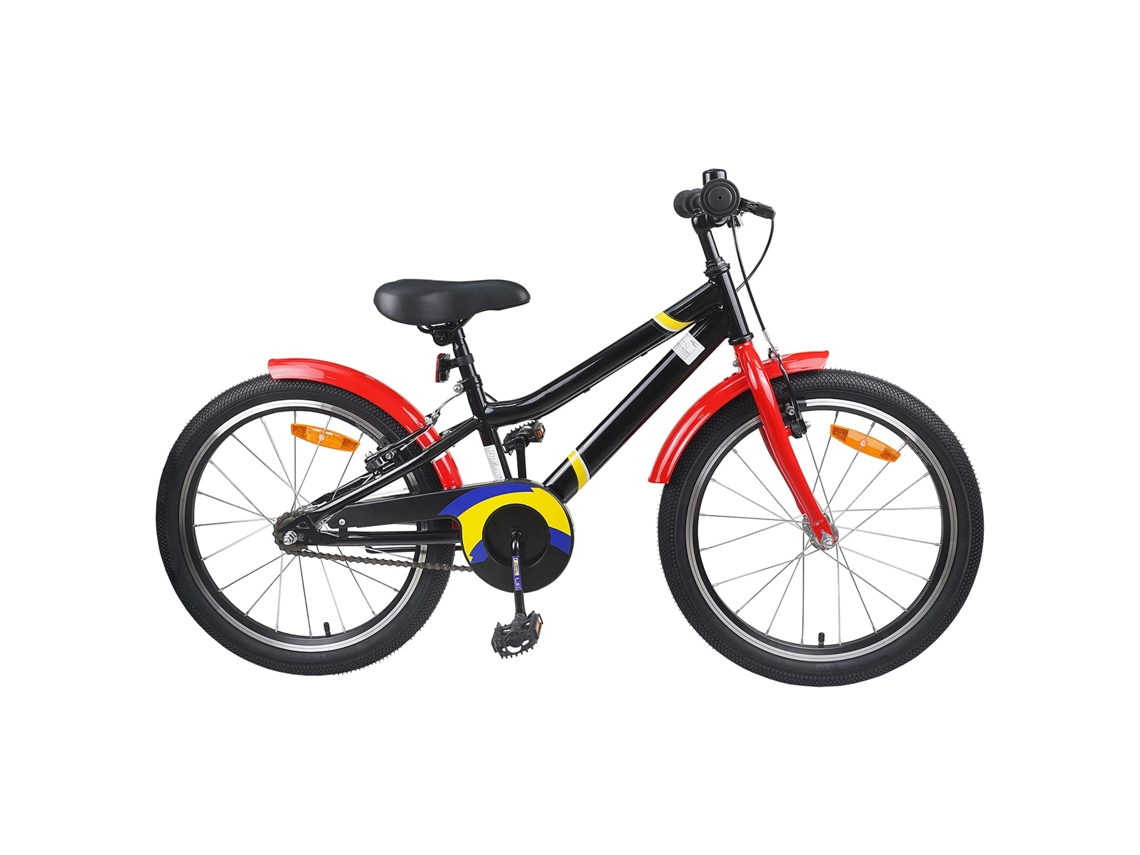 Vidaxl Bicicleta Infantil 22 Polegadas Para 7-12 Anos Vermelho E Preto