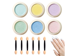 Conjunto De Pó Para Unhas Cores Efeito De Pó Para Unhas Para Decoração De Unhas Salão De Beleza Casa Faça Você Mesmo -Estilo2 ZMDECQNA 6 Un