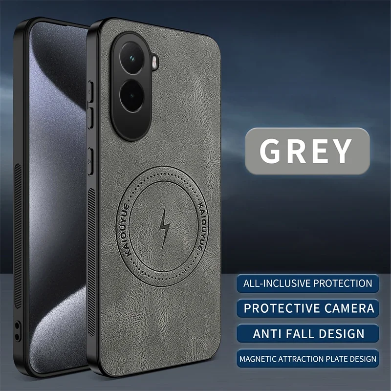 Capa Para Celular Poco F7 Ultra (cinza) Com Toque Suave, Magnética E Resistente A Impactos.