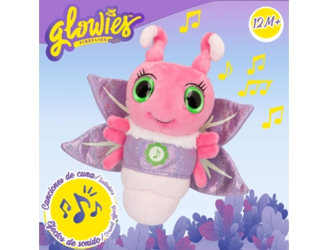 Glowies Plush com luz e som para dormir rosa