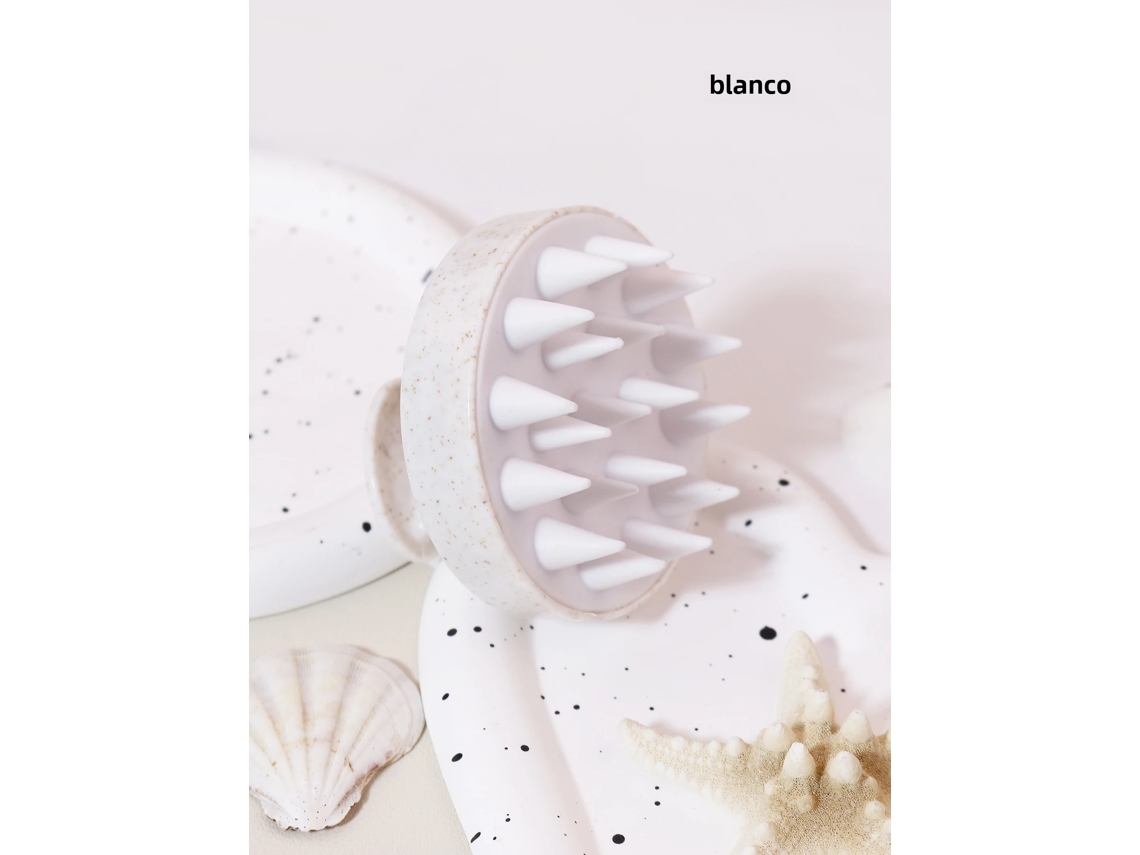 (branca) 1 Escova De Shampoo Para Massagem No Couro Cabeludo Com Cerdas Macias De Silicone