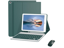 Capa Protetora Verde Meia Noite Teclado Bluetooth Quadrado Verde Meia Noite Mouse, Para Ipad De 10,2/10,5/air 3/789 Yunzii