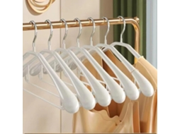 Cabide de plástico para roupas, largo, antiderrapante, leve e luxuoso, cabide de plástico para secadora de roupas CXC (6 peças)