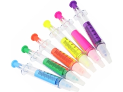 Marcadores Fluorescentes, Design De Seringa, 6 Unidades, Abs, Para