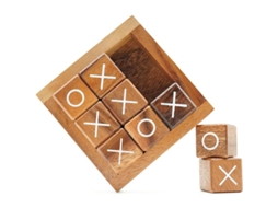 Jogo da Velha de Madeira, 11.5x11.5x3cm