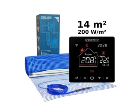 Kit De Aquecimento Elétrico Para Piso Radiante 14 Mâ², 200 W/mâ² Sn 20 Termóstð°ñð¾ Wi Fi Programável Grand Meyer