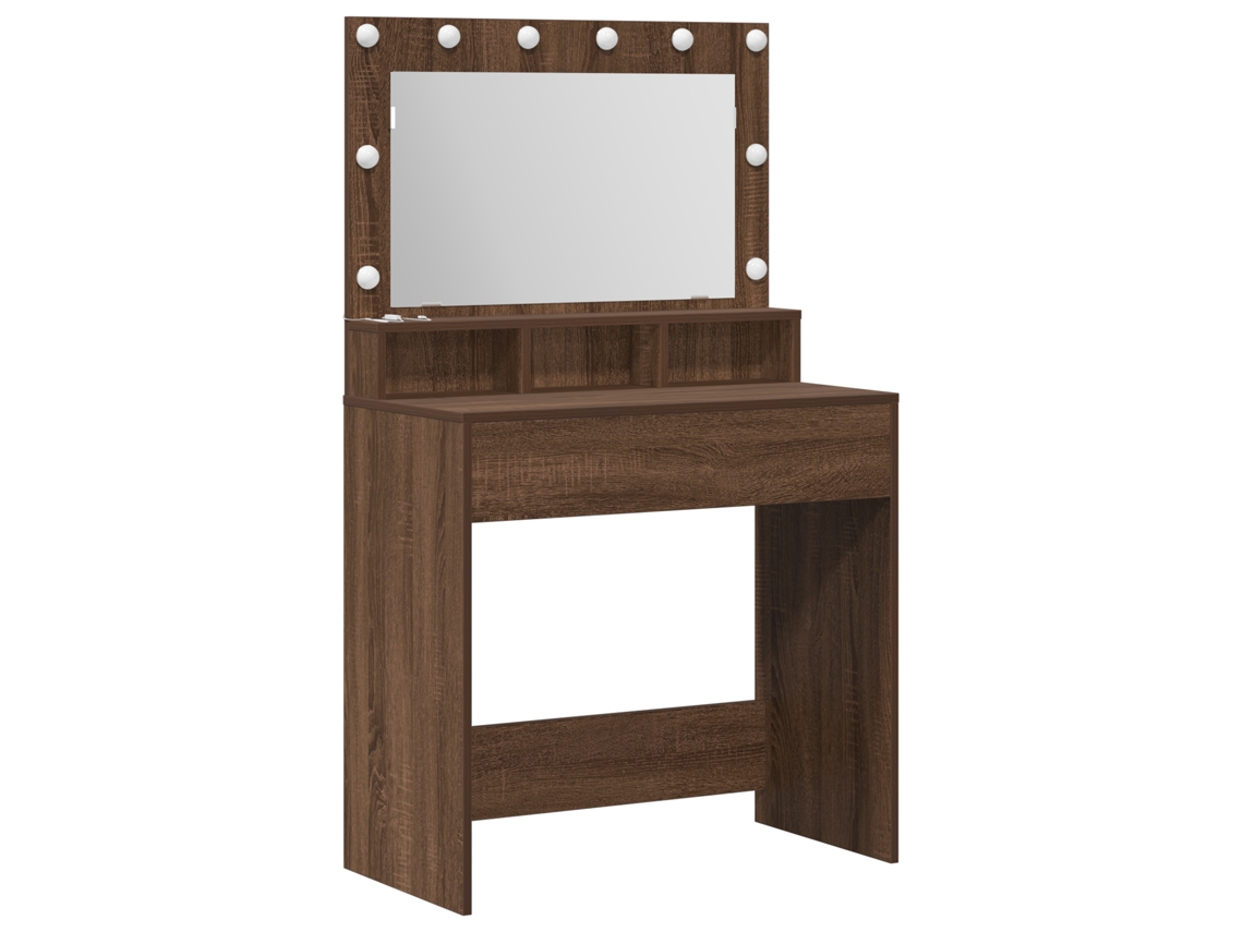 Conjunto 1 Mesa De Vestir Vidaxl Castanho Derivados De Madeira (75,5 X 41 X 135 Cm)