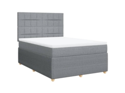 Box Spring Bed, Box Spring Beds Vidaxl Cinzeto Tecido (140 X 190 Cm)