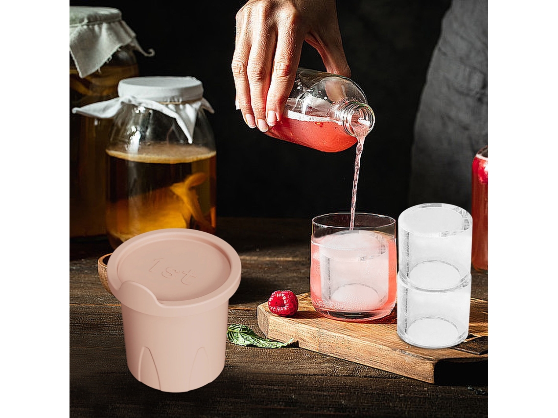 Molde De Gelo Cilíndrico Para Copos 600-1200ml - Bandeja De 3 Cavidades Reutilizável Para Canecas Tumbler
