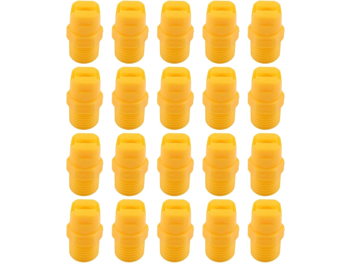 Pacote Com 20 Bicos Planos De Plástico, Rosca Macho Bspt 1/4", Ângulo