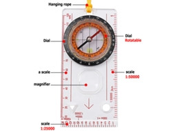 Base de Bússola AQUAFORGE para camping, corrida de esqui e trilhas